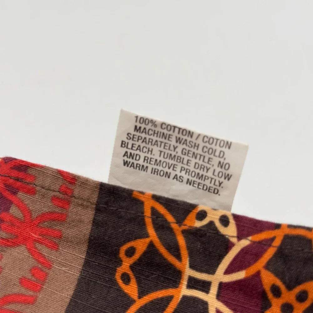 Crate & Barrel Marguerite Henna Cotton Napkins Set of 8 Boho Geometric 21x21